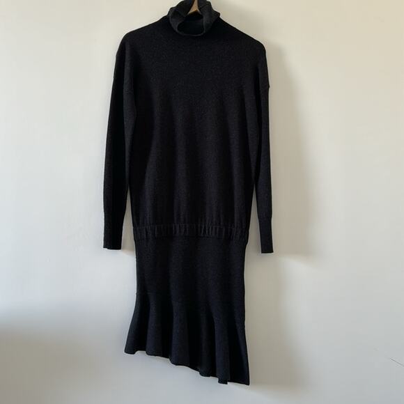 All Saints Hava Dress Cashmere Wool Black Size Small - Picture 3 of 7